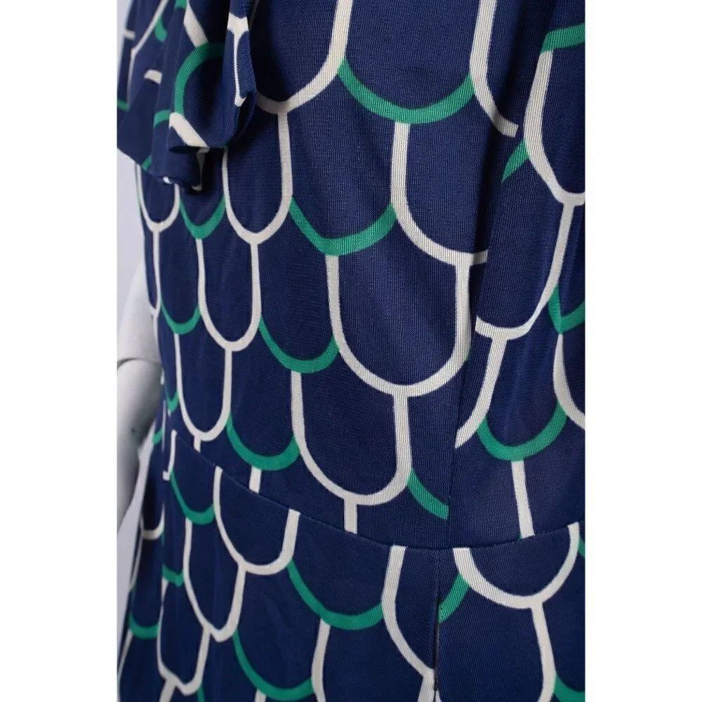 Vintage Shift Geometric Dress Women's M/L Tie Neck - Picture 7 of 8